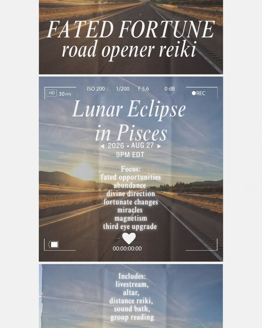 Her Lunar Eclipse in Pisces road opener reiki flyer